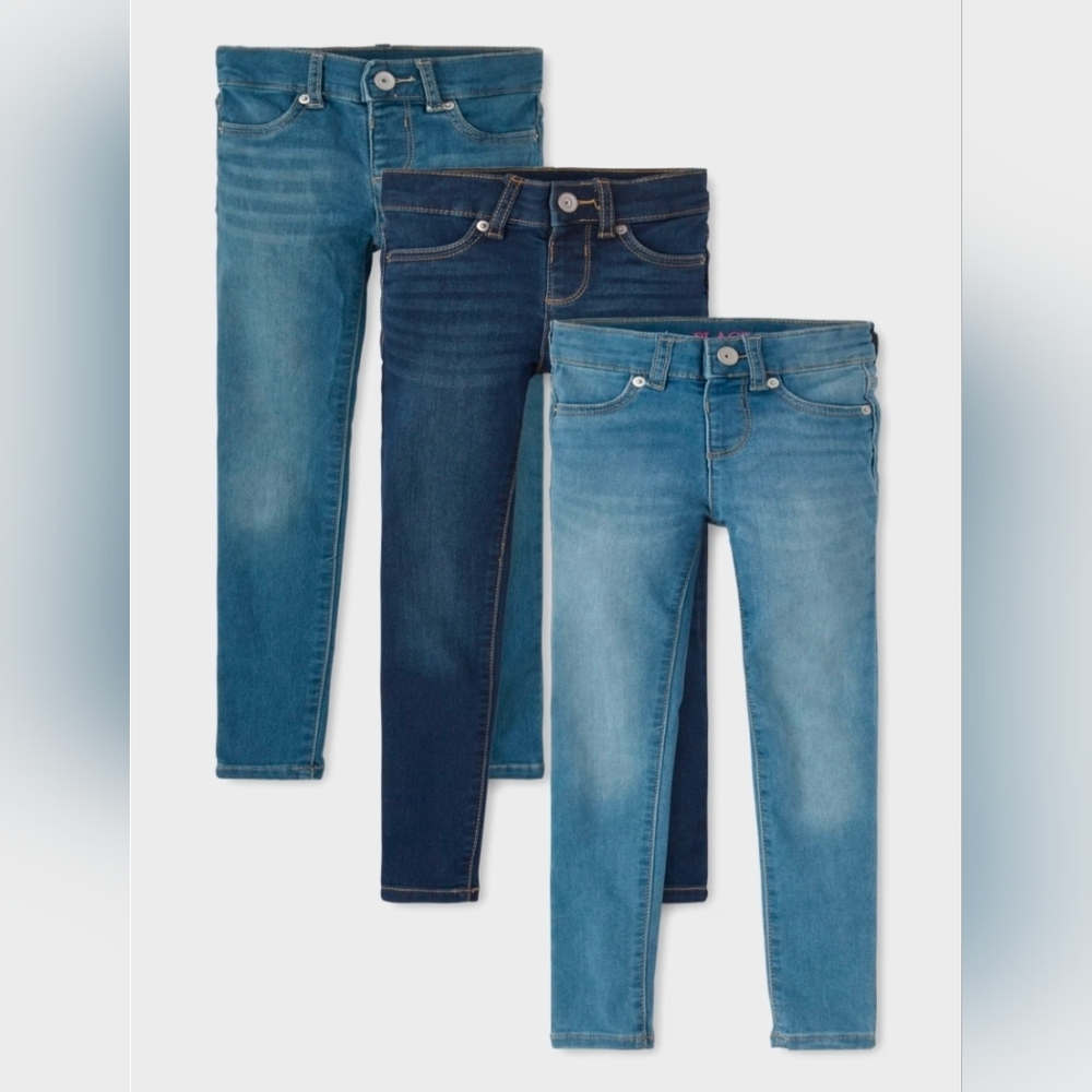 Girls Knit Denim Jeggings 3-Pack - denim
